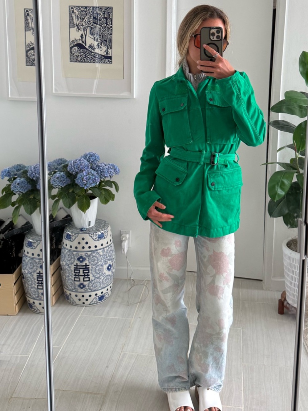 G-Star Cool Girl Green Belted Utility Jacket